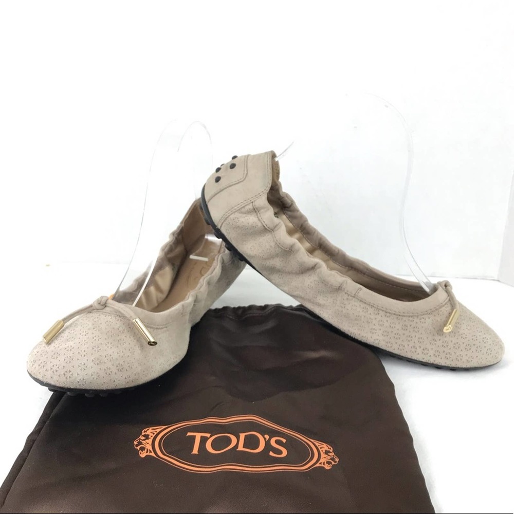 Tod’s Tan Tie Ballet Driving Flats 39.5 EUR 7 US